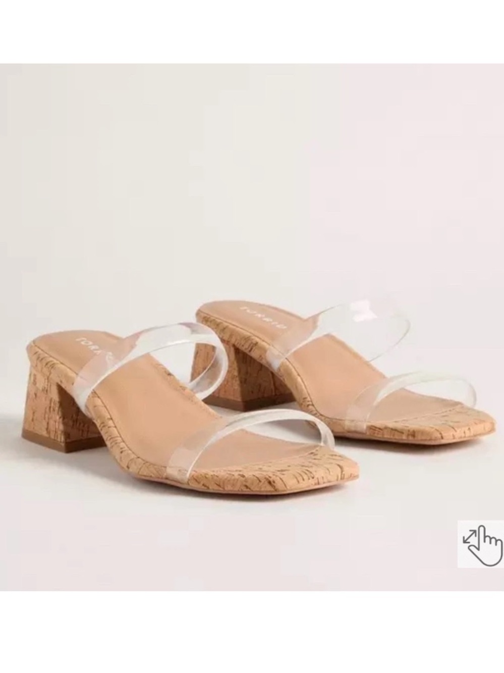 NWOT Torrid Clear Strap Cork Block Heel Sandals 9WW Extra Wide